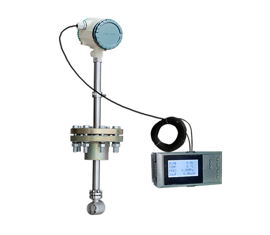 Insertion vortex flow meter